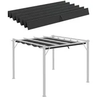 Outsunny Ersatzdach für Pavillons - 250L x 255B cm - dunkelgrau - Hochwertiges Ersatzdach für 3 x 3 m Pavillons, verwandelt Ihre Pergola im Handumdrehen und sorgt für stilvollen Schatten im Freien. Kinderleichte Montage!