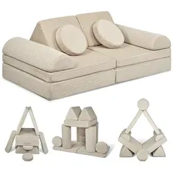 Linodino Kindersofa Spielsofa „Fantasiewelt“ in beige von Linodino