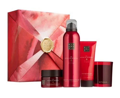 Ritual Of Ayurveda Geschenkset Medium – Entspannung pur - Duschlotionen & Duschgels, ideal für Damen, bietet ein beruhigendes Erlebnis für Körper und Geist.