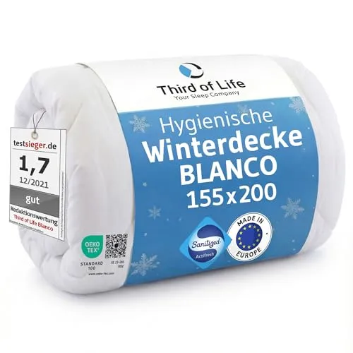Bettdecke 155x200 BLANCO, Hygieneschutz für Allergiker - Ganzjahresdecke 155x200 cm mit hygienischem Sanitized-Schutz, ideal für Allergiker. Atmungsaktiv und waschbar bei 60°C für ein gesundes Schlafklima.