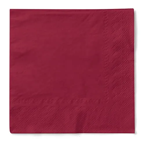 Mank Tissue Servietten 40x40 cm ¼ Falz Premium Einweg-Serviette Papierserviette Dinner Serviette Uni Basic 100 Stück (Bordeaux, 40 x 40 cm)