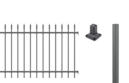 ALBERTS Zaun-Grundset Chaussee, Anthrazit, 100 cm