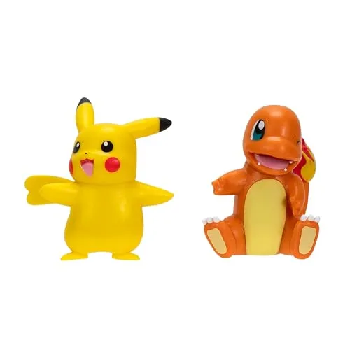 Battle Figure First Partner 2-Pack Glumanda Pikachu - Detailreiche 5 cm Pok mon Figuren, ideal zum Spielen und Sammeln für echte Fans