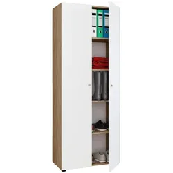 VCM Aktenschrank Vandol 912183 - Bürostuhl aus Holz, 2-teiliger Flügeltürenschrank mit 5 Ordnerhöhen und höhenverstellbaren Fachböden für optimale Flexibilität und Ordnung im Büro.
