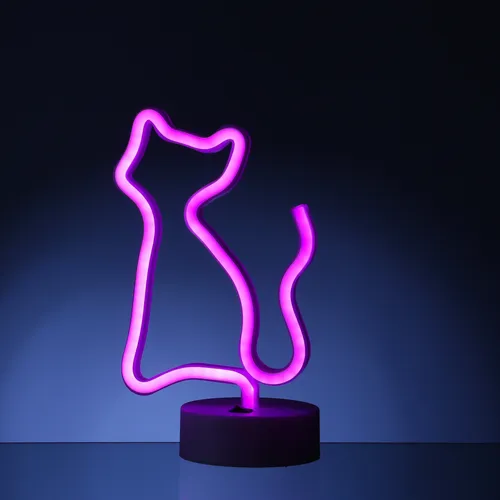 LED NEON Schild KATZE Neonlicht Neon Dekolampe Leuchtfigur Batterie USB 25cm