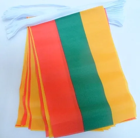 FAHNENKETTE LITAUEN 6 meter mit 20 flaggen 21x14cm von AZ FLAG