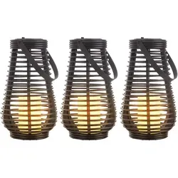 Solarlampe Laterne mit Flammeneffekt – 3er Set für den Außenbereich