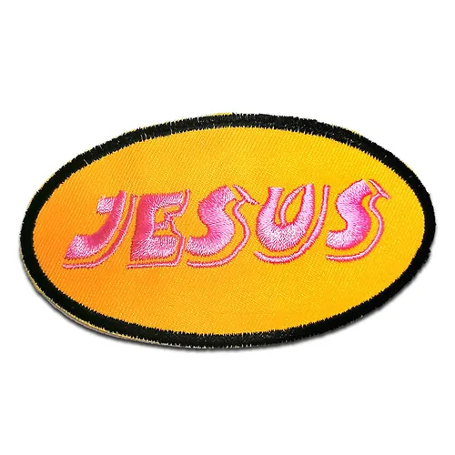 Aufnäher / Bügelbild - Jesus – gelb – 9,4x5cm - Patches Aufbügeln