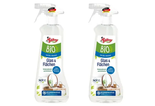 poliboy - 1 Liter - Bio Flächen- & Glasreiniger (zur einfachen Reinigung von spiegelnden Oberflächen - Made in Germany)