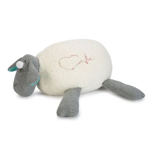 Beeztees Tierkuscheltier Puppy Spielzeug Herzschlag grau-weiß - Haustier-Kuschelspielzeug mit beruhigendem Herzschlag-Soundchip, der Welpen hilft, sich sicher und geborgen zu fühlen und leichter einzuschlafen.