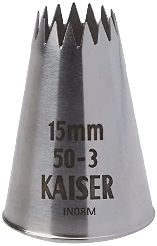 Original Kaiser Kronentülle 15 mm, Spritztülle, Edelstahl rostfrei, falz- und randfrei, Silber