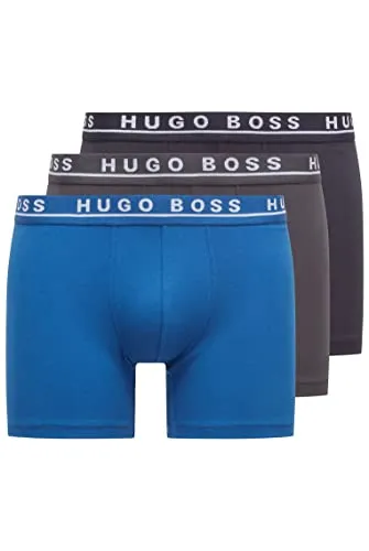 BOSS Herren Boxer Brief Co/EL Boxershorts (3er Pack) - Herren-Slips mit sichtbarem Elastikbund für optimalen Tragekomfort, ideal für den täglichen Gebrauch.