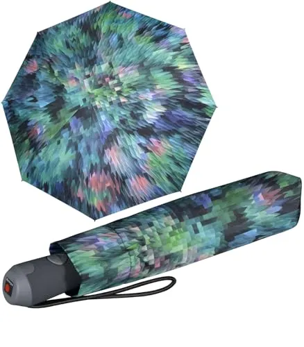 Knirps Damen Taschenschirm E.200 Duomatic - Peacock - green in grün von Knirps