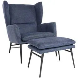 Mendler Lounge-Sessel mit Ottomane HWC-L62 - Lounge- & Cocktailsessel mit extra breiter Sitzfläche und dicker Polsterung für höchsten Komfort. Ideal zum Entspannen nach einem langen Tag, inklusive höhenverstellbarer Fußbodenschoner zum Schutz Ihres Bodens.