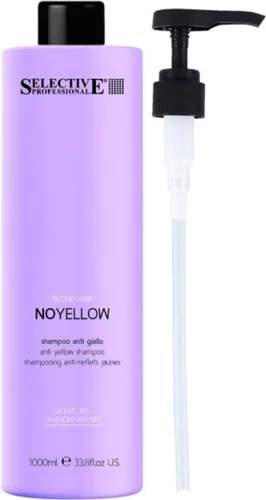 Selective NoYellow Shampoo 1000 ml - Anti-Gelbstich-Shampoo für blondes und weißes Haar, reinigt sanft und revitalisiert stark geschädigtes Haar für strahlende Farbbrillanz.