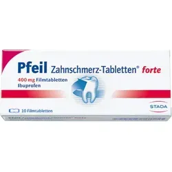 Pfeil Zahnschmerz Filmtabletten Forte 10 St - Arzneimittel zur Linderung von Zahnschmerzen und Fieber, schnell wirkend und einfach zu dosieren für schnelle Erleichterung.