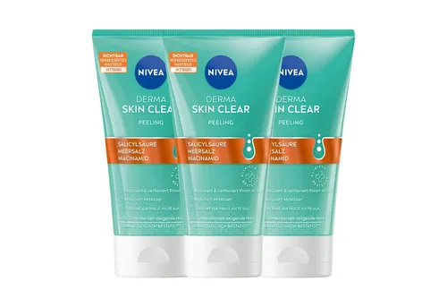 Nivea Gesichtspeeling Derma Skin Clear Peeling, 3 x 150ml, 3-tlg.