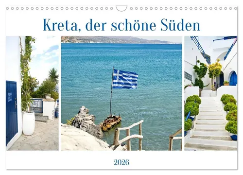 Kreta der schöne Süden (Wandkalender 2026) - Wandkalender im DIN A3 Querformat, zeigt die Schönheit Kretas mit atemberaubenden Landschaften und kulturellen Highlights. Ideal für Reisefans und als Wanddekoration.