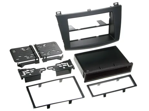 Radioblende MAZDA 3 - 2-DIN Autoradio-Halterung - Auto Einbaurahmen für MAZDA 3 BL ab Bj. 04/2009, bietet eine perfekte Passform und ein elegantes Design in Schwarz.