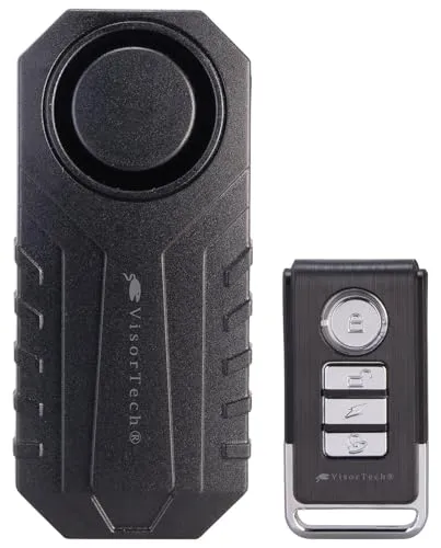 VisorTech Fahrrad Alarmanlage: Ultrakompakter Anti-Diebstahl-Alarm für Auto und Fahrrad mit 113 dB (Autoalarmanlage, Autoalarm, Fahrradschloss)