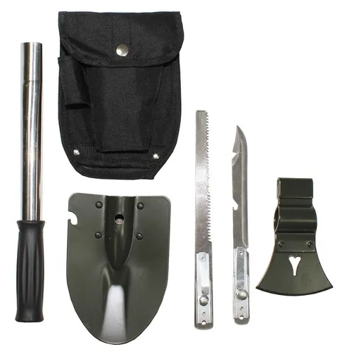 Outdoorset 6in1 mit Tasche BW Multifunktionsset Spaten Beil Messer Axt Schaufel