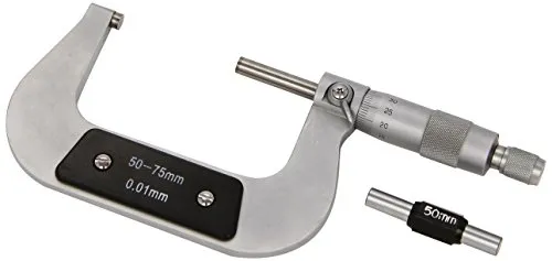 Metrica 44123 Mikrometer 50–75 mm - Bügelmessschraube mit 0,01 mm Genauigkeit, verchromtem Gestell und Verschlusshebel, ideal für präzise Messungen in der Werkstatt.