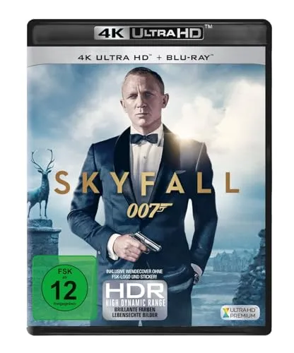 Skyfall (4K Ultra-HD + Blu-ray) - Actionthriller mit atemberaubender Bildqualität, ideal für James Bond-Fans und Heimkino-Liebhaber.