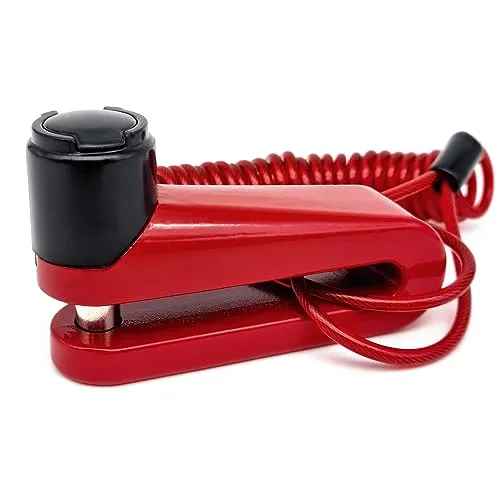 RADIKAL RK510R Bremsscheibenschloss für Roller, Fahrrad, Fahrradschloss Stahl, Ø10 mm Schließbolzen, Erinnerungskabel