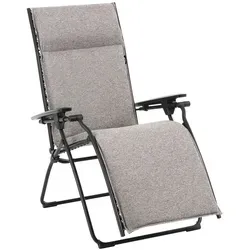Lafuma Evolution BeComfort Relaxliege Dark Grey - Liegen: Klappbare Sonnenliege mit 3-lagiger atmungsaktiver Polsterung für ultimativen Komfort und Witterungsbeständigkeit, perfekt für entspannte Stunden im Freien.