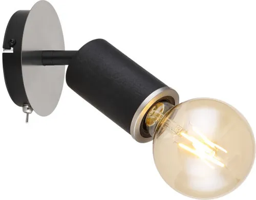 GLOBO Wandleuchte mit Schalter Wandlampe Innen Wandstrahler Schwarz 54032-1B