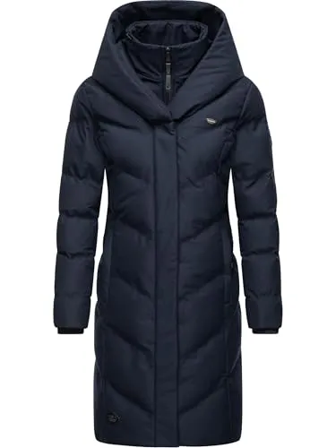 Ragwear Damen Warmer Wintermantel Natalka Melange Intl Navy, Gr. XXL - Funktionsjacken: Wasserdichter Winterparka mit atmungsaktivem Material, stylischem Design und perfekter Passform für kalte Tage.