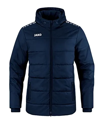 JAKO Unisex Kinder Team Coachjacke, darkblue, 140 EU - Funktionsjacken mit wasserabweisendem Obermaterial und wärmeisolierender Wattierung, ideal für kalte Tage beim Sport.