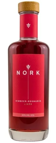 Nork Himbeer-Rosmarin Likör in pink von Nork