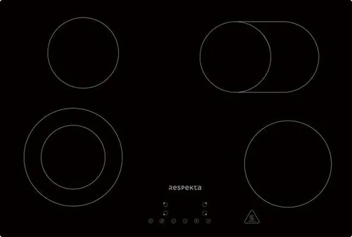 Respekta Glaskeramikkochfeld 80 cm - Autarkes 4 Zonen Kochfeld - Kochfelder mit Touch-Control, 9 Leistungsstufen und Sicherheitsfunktionen wie Kindersicherung und Restwärmeanzeige für ein sicheres Kocherlebnis.