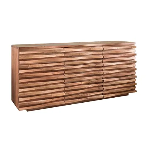 Massivholz Sideboard 160 Akazie Natur - Elegantes Kommode im modernen Landhausstil mit 2 Türen und 3 Schubladen, bietet großzügigen Stauraum und natürliche Optik für Ihr Zuhause.