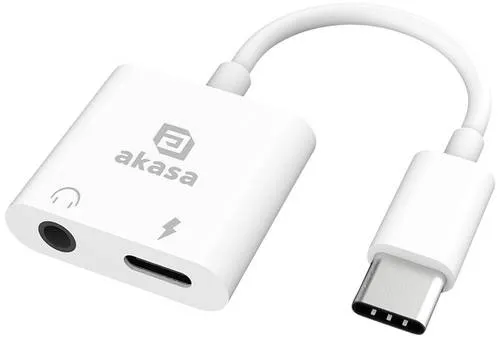 Akasa USB-C, Audio Adapter mit Ladebuchse [1x USB-C