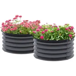 Outsunny 2er-Set Hochbeet aus Stahl – Pflanzkasten für Garten und Balkon
