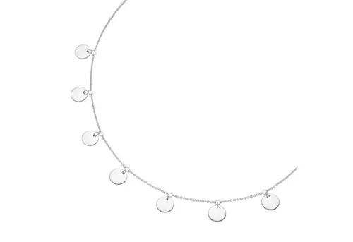Smart Jewel Collier Plättchen 925 Silber - Elegante Damenkette aus rhodiniertem 925 Sterling Silber, mit 7 Plättchen und einer Gesamtlänge von 45 cm, ideal für einen stilvollen Look.
