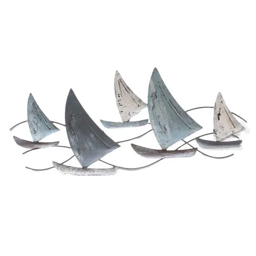 Wanddeko Segelschiffe 47 x 23 cm Maritim Wandobjekt Metall Dekoschiffe Schiffe