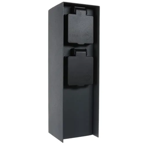 BOLD Orio Außen-Steckdose-Garten mit 2-Fach Stecker - Robuste IP44 Außensteckdose in edlem Anthrazit, ideal für Garten und Terrasse. Hohe Belastbarkeit bis 3680 Watt und einfache Montage für sicheren Stromanschluss im Freien.