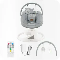 MoMi PEARL Babywippe – 360° drehbar mit Bluetooth und 2 Schaukelmodi