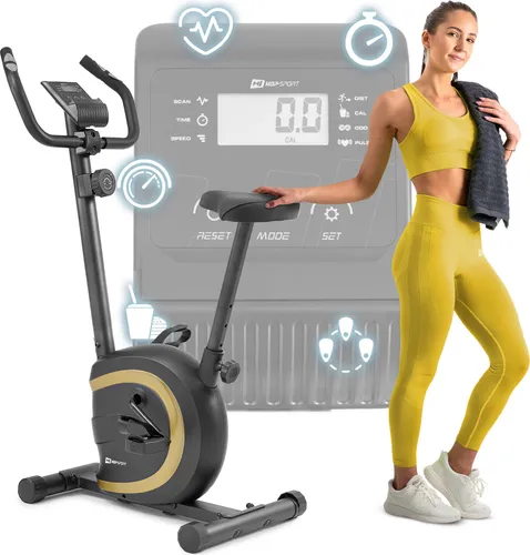 Hop-Sport Heimtrainer HS-015H - Kompakter Fahrradergometer für Senioren - Fahrradergometer mit Pulssensoren und 8 Widerstandsstufen, ideal für bequemes Training zuhause. Perfekt für Senioren und platzsparend in jeder Wohnung.