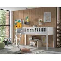 Mid.you Spielbett in Weiß, 90x200 cm - Massives Kiefernholz-Spielbett mit FSC-Zertifizierung, ideal für Kinderzimmer – sicher und robust für unvergessliche Spielabenteuer.