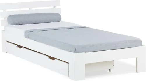 Homestyle4u Holzbett 90x200 mit Schublade