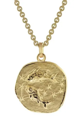 trendor Kette mit Anhänger Fische - Sternzeichen Schmuck - Ketten mit Anhänger: Eleganter Sternzeichen-Anhänger Fische aus Sterlingsilber 925 mit Goldplattierung, poliert und mattiert, inkl. Mikrofaser-Pflegetuch, Made in Germany.