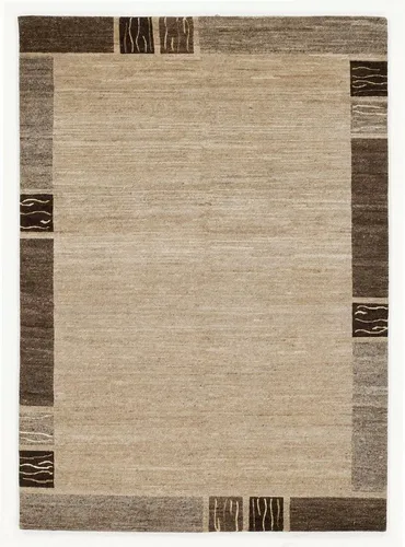 OCI DIE TEPPICHMARKE Teppich Natura Silk Greny - Handgeknüpfter Kurzflor-Teppich - Kurzflor-Teppiche mit einzigartiger Farbmelierung und hochwertigen Seidenapplikationen für ein stilvolles Wohnzimmer.