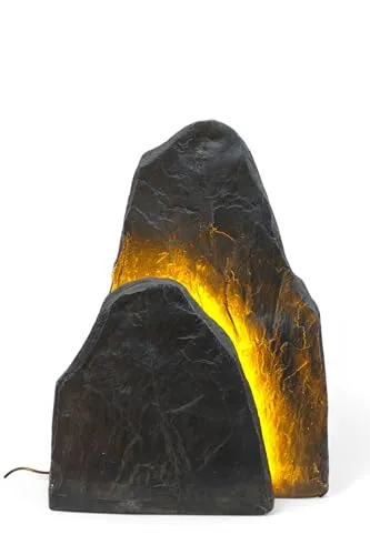 LED Leuchtfelsen für den Garten – Deko Kunstfelsen mit warmweißer Beleuchtung - Wetterfeste Gartenbeleuchtung in Steinoptik – Dekorativer Kunstfelsen mit indirekter LED-Beleuchtung für eine stilvolle Atmosphäre im Außenbereich.