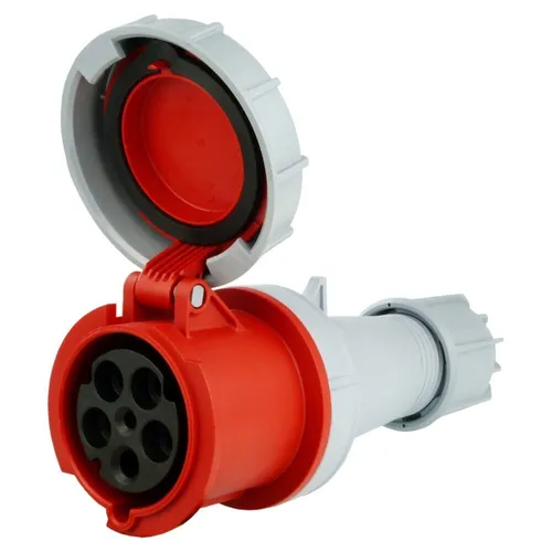 CEE Steckdose 63A 400V 5P IP66/67 von PCE - Steckdose für Starkstrom mit 63A, ideal für den Außenbereich dank IP66/67-Schutz. Perfekt für mobile Anwendungen und Baustellen.