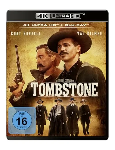 Tombstone - 4K Ultra HD + Blu-ray Vorbestellung - Filme: Erleben Sie den Klassiker 'Tombstone' in atemberaubender 4K Ultra HD-Qualität, erhältlich ab dem 05.09.2025.