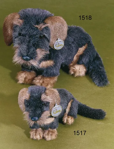 FÖRSTER RAUHHAARDACKEL sitzend, groß, 32 cm